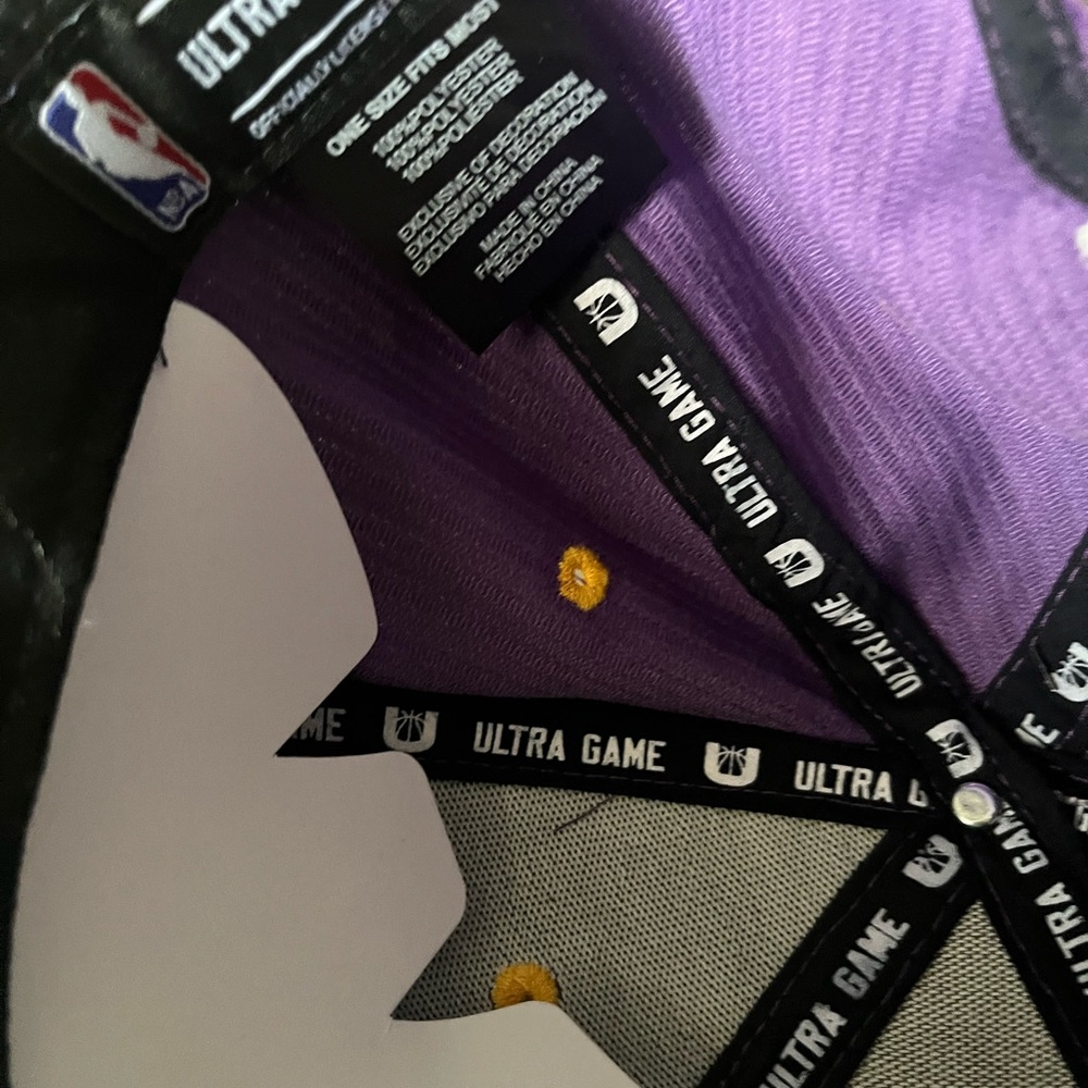 NBA LA Lakers Purple Yellow Corduroy Ultra Game Men’s Snap Back Hat - Picture 4 of 5